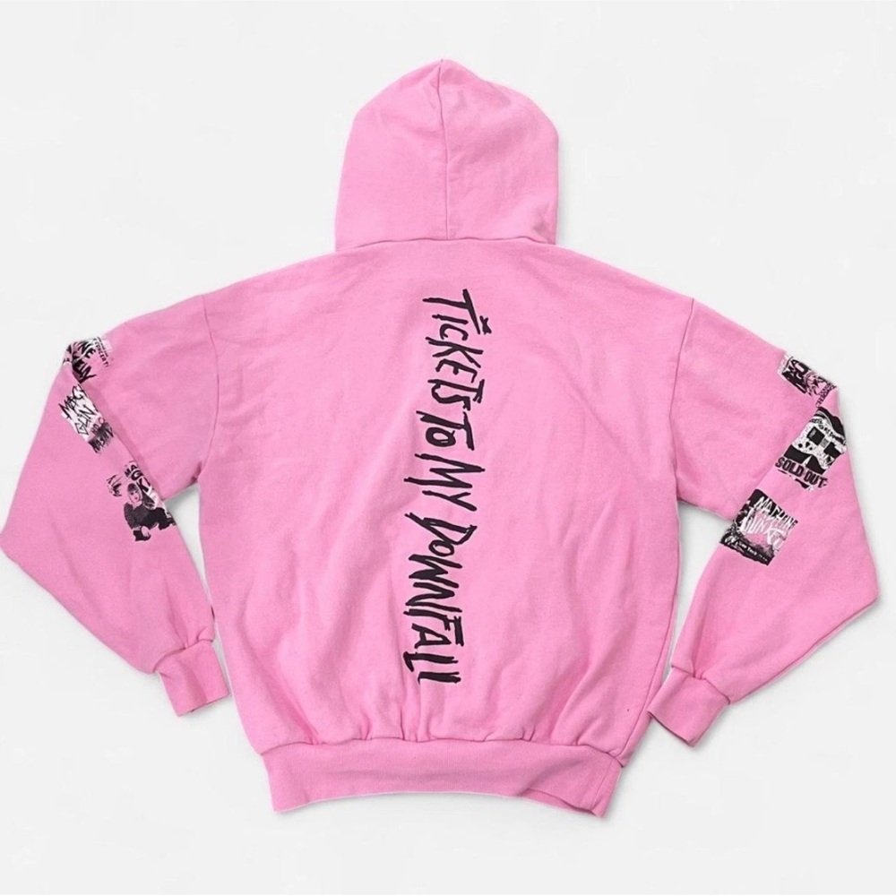 Machine Gun Kelly Tickets To My Downfall Tour Pink Hoodie Sweater Size Small S